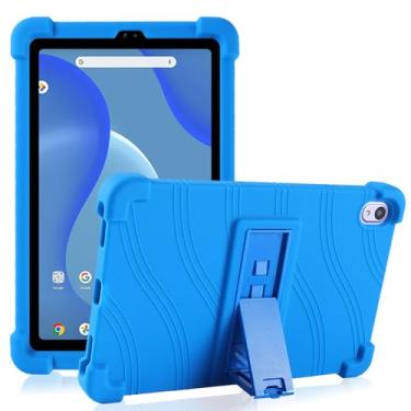 Imagem de Kwamaz Capa para tablet Onn de 7 polegadas (2024) modelo 100135924, capa infantil de silicone macio para Walmart Onn, capa de 7 polegadas (4ª geração), azul