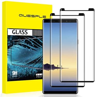 Imagem de QUESPLE Pacote com 2 películas de vidro temperado premium inquebráveis para Samsung Galaxy Note 8, curva 3D, fácil instalação, compatível com capas L02