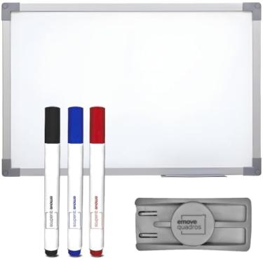 Imagem de Lousa Quadro Branco 120x90 Cm Soft Alumínio Com 3 Caneta Marcador E Apagador