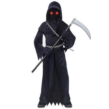 Imagem de Fantasia Grim Reaper Kids Scary Halloween Nabobs com acessórios
