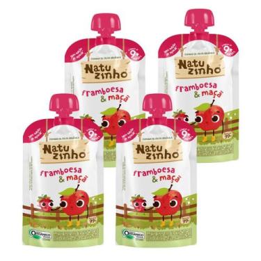 Imagem de Kit Papinha Organica Natuzinho Framboesa Maça Bebe 4 unid