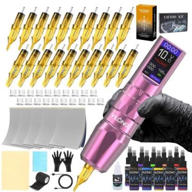 Imagem de Kit De Tatuagem Sem Fio Rotativo Ajustável YILONG, Máquina De Caneta D