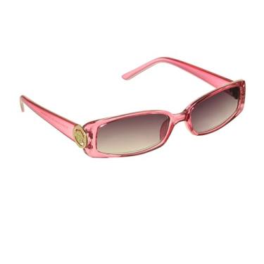 Imagem de proSPORT Óculos de sol de leitura para leitoras coloridas + armação rosa 1,75 lente cinza pequena retângulo dourado brasão de leão Medusa logotipo plástico