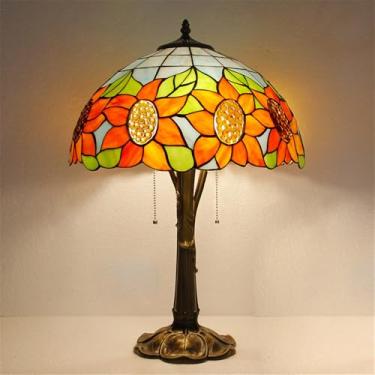 Imagem de Lâmpada De Mesa LED De Vidro Colorido Criativo Retrô Americano Adequado Para Sala De Estar, Estúdio, Quarto, Villa, Iluminação De Decoração De Hotel (Estilo 16)