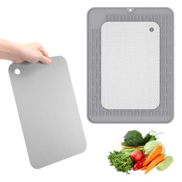 Imagem de Tábuas de corte de aço inoxidável de favo de mel, tábua de cortar de aço inoxidável, design antiderrapante, reduz arranhões, perfeita para carne, vegetais e frutas