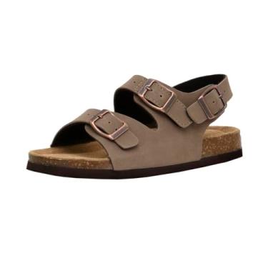 Imagem de Sandália Infantil Clisionaire Liana JR com Palmilha de cortiça + Conforto, Brown Nubuck, 3 Big Kid