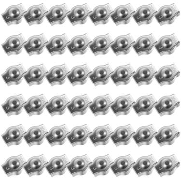 Imagem de Grampo de corda de fio de aço inoxidável de 50 peças M3 simples parafuso único grampo de corda de fio à prova de ferrugem grampo de cabo para corda de fio de 1/8 polegada ZJMCAJY (prata)