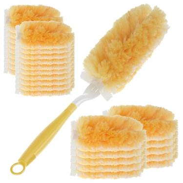 Imagem de ZFLYCANP Recargas de espanador, espanadores eletrostáticos resistentes de 360 graus, multiuso, cabeça de fibra laranja, conjunto de 30/20 peças