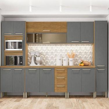 Imagem de Cozinha Modulada 6 peças 14 portas 3 gavetas S/ Tampo Ametista Kits Paraná