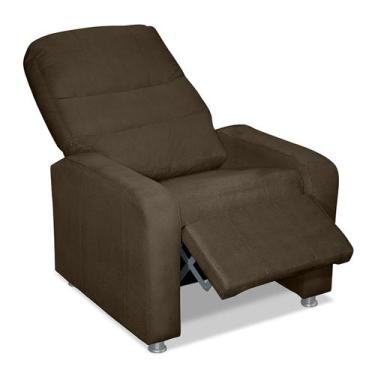 Imagem de Poltrona Decorativa Do Papai Reclinável Confortável Suede - LM Decor -