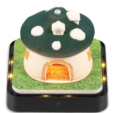 Imagem de Calendário Time Piece, bloco de notas 3D 2025 com luzes de LED, calendário de mesa 3D criativo, notas de postagem de calendário de arte 3D, decoração de mesa de artesanato em papel DIY (casa de