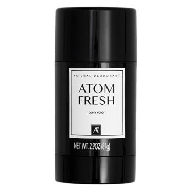 Imagem de Desodorante Atom Fresh Natural Solid Stick – 72H Triple Odor Defense – Sem alumínio, sem bicarbonato de sódio – com aminoácidos, pó mineral, amido à base de plantas – Confortável Woody – Seguro para a