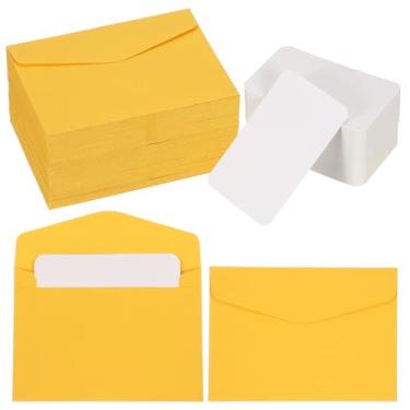 Imagem de PATIKIL Conjunto de 200 mini envelopes com cartões em branco, 11,4 x 8 cm cartões de notas e envelopes em branco para presente de casamento, convite de formatura, feriado, dia de Ação de Graças, Natal