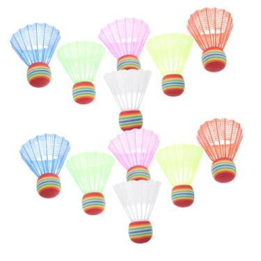 Imagem de SKISUNO Conjunto de badminton divertido para a família, 12 peças, cabeça grande, raquetes de badminton coloridas, petecas de treinamento