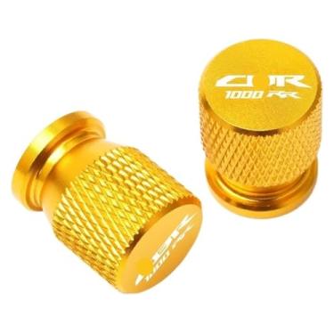 Imagem de 1 par de tampas de válvula de pneu de roda de alumínio CNC para motocicleta compatível com CBR1000RR CBR 1000RR CBR 1000 RR SP 2004-2021 (Glod)