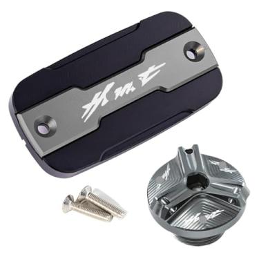 Imagem de Tampa de enchimento de óleo de motocicleta Tampa de tanque de fluido do reservatório de freio frontal compatível com Hornet 600 900 CB600F Hornet900 Hornet600 1998-2014 (conjunto de titânio)