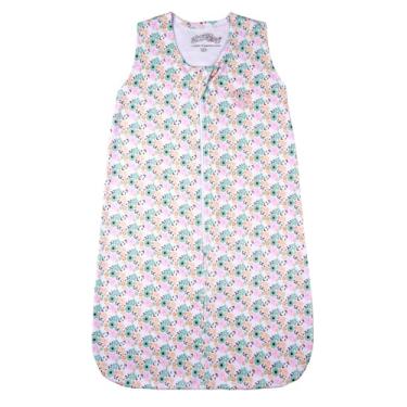 Imagem de Casulo Pijama Saco de Dormir Bebê Menina Suedine Estampado Flores 100% Algodão (G)