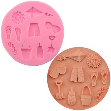 Imagem de Molde Silicone Praia Chinelo Sol Verao Ondas Pipa Oculos - LUYKE