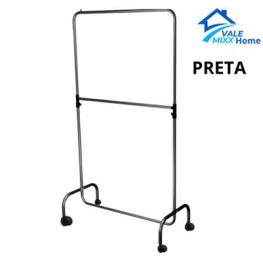 Imagem de Arara Desfile Dupla Com Rodinhas De Chao Desmontavel - Loja Closet 80C