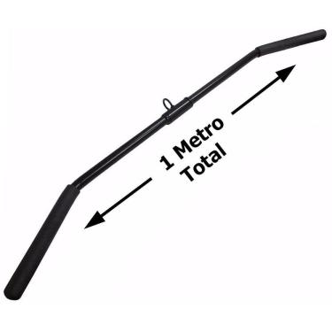 Imagem de Kit 2 puxadores academia barra costa 1 metro + puxador corda