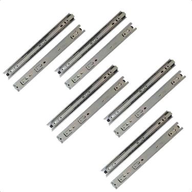 Imagem de 10 corrediças telescópicas 45cm gaveta trilho zinca. 5 pares