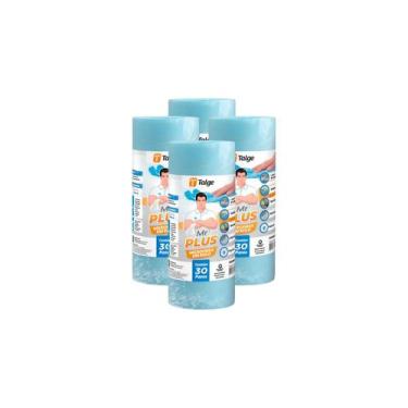 Imagem de Kit 4 Rolos Pano Microfibra c/ 30 Un. Cada 30cm Lavável - Talge
