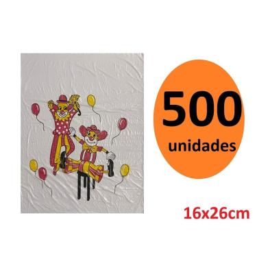 Imagem de Kit 500 Sacos De Plástico Palhaços Dia Das Crianças 16X26