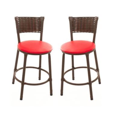 Imagem de KIT 2 Banquetas Baixa Encapada Junco ARGILA Area Gourmet - ESPAÇO JUNC