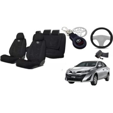 Imagem de Capas Yaris Sob Medida Personalizadas Tecido 18-24 + Volante + Chaveir