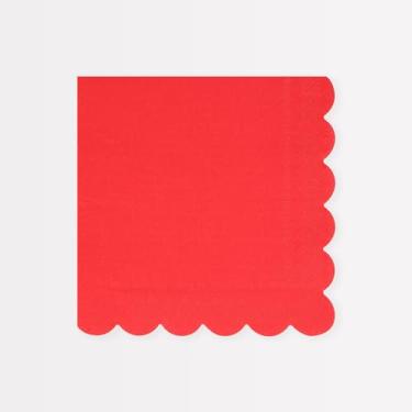 Imagem de Meri Meri Guardanapos de papel quadrados de cor sólida (pacote com 16), guardanapos de festa descartáveis, borda recortada, cores brilhantes, papel de 3 camadas espesso e absorvente, crianças e