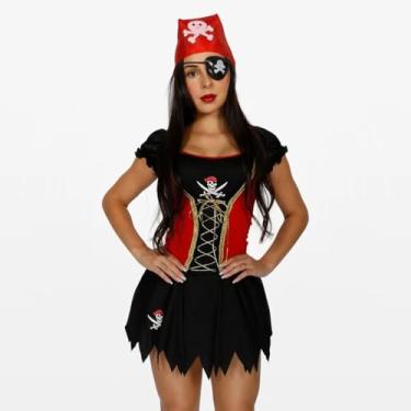 Imagem de Fantasia De Pirata Feminino Adulto (GG)