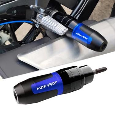 Imagem de HJSYYDS Para YZF-R7 YZFR7 2025 2024 Protetor deslizante de escape de motocicleta proteção do motor Crash Pad Frame Sliders yzf-r7 yzfr7 (azul)