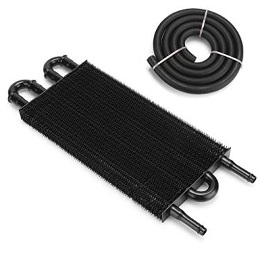 Imagem de Generic Radiador de óleo, Liga de Alumínio Universal do Radiador de Transmissão Evita Vazamento de Fluido de Transmissão para Substituição do Refrigerador de óleo (4 linhas - preto)