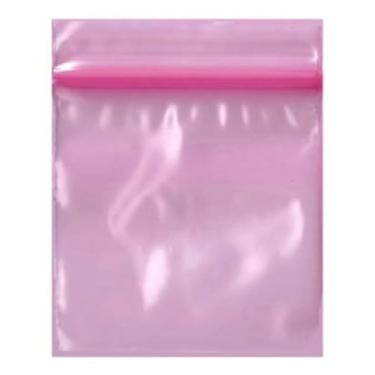 Imagem de 508.0-2.5 cm x 2.5 cm 1010 Pequenos sacos de plástico seláveis de plástico com zíper de 2 mm (rosa)