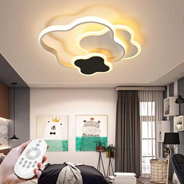 Imagem de Luminária de teto regulável, moderna, com controle remoto, lustre LED, para meninos e meninas, quarto, sala de estar, luzes decorativas, escritório, quarto infantil, varanda, iluminação inte