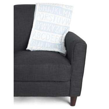 Imagem de cupcakes and cashmere Cobertor de bebê jacquard, padrão do alfabeto ABC azul e branco, 76 cm x 101 cm, poliéster de pelúcia