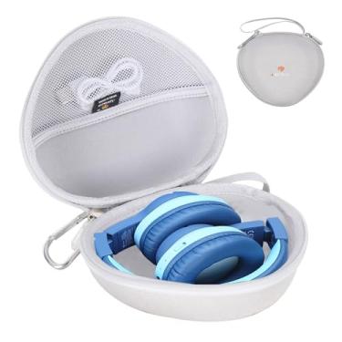 Imagem de Aproca Capa de fone de ouvido infantil compatível com iClever BTH12 / HS19 / BTH26 fones de ouvido Bluetooth infantis, bolsa rígida de armazenamento - cinza (apenas capa)