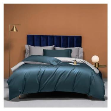 Imagem de Roupa de cama 100% algodão, solteiro, Queen, King, conjunto de lençol de cima e capa de edredom (família média)