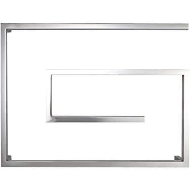 Imagem de Toalheiro cromado para aquecedor de toalhas de radiador para montagem na parede barras quadradas, toalheiros elétricos, suporte de secagem de toalhas de banheiro (com fio)