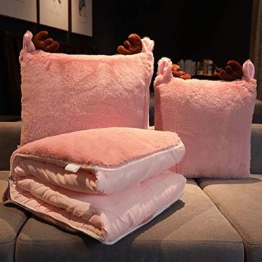 Imagem de Almofada, cobertor de pele, fácil de guardar, com zíper, resfriamento, cobertor de colcha, verão, cor 5, único, fofo, multifuncional, cobertor de pele, lavável, 45 x 45 cm, absorção de umidade