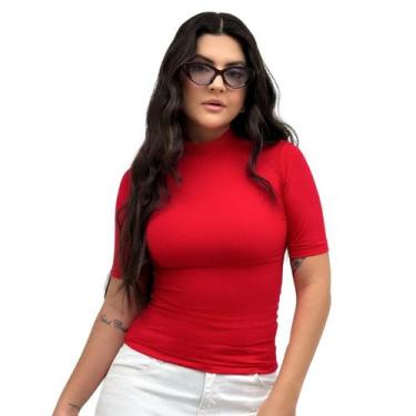 Imagem de Blusa Básica Feminina Suplex Gola Alta Segunda Pele Cacharrel T-shirt 