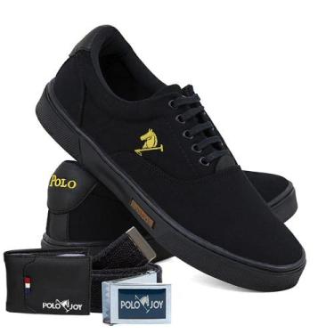 Imagem de Sapatênis Casual Lona Kit com Carteira e Cinto Dia a Dia - Polo Joy, P