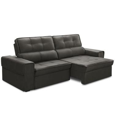 Imagem de Sofá Retrátil Reclinável Para Sala 3 Lugares 230cm Samir F04 Veludo Marrom Escuro - Lyam Decor