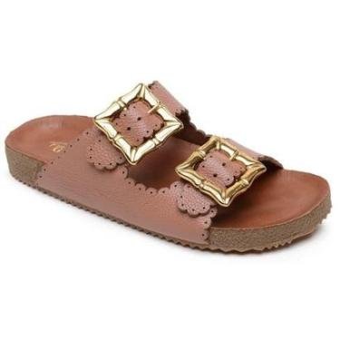 Imagem de Papete Sandália Feminina Atenas Ultra Leve Couro Legítimo Confortável Verão-Feminino