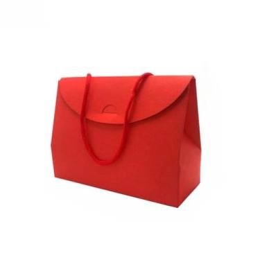 Imagem de 30 unid Sacola Papel Pequena Lembrancinha para AniversáRio, Chá de Bebê, Casamento e Festa 16x12x6cm(Vermelho)