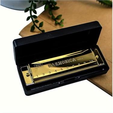 Imagem de Gaita de Boca Harmônica 10 Furos em Dó (C) – Harmonica para Inicantes