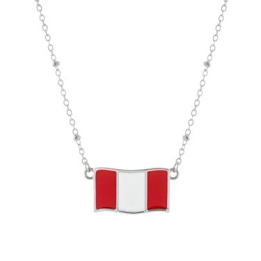 Imagem de Bolenvi Your Country Flag Travel Nation Pride Colares femininos com pingente esmaltado, gargantilha ajustável de 40 a 50 cm para corrente longa, presentes para ela, Adjustable, Aço inoxidável, Sem