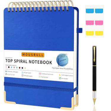 Imagem de Caderno espiral superior, capa dura A4, blocos de esteno encadernados na parte superior, 240 páginas, 100 g/m², caderno pautado universitário, para trabalho, escola, reunião - azul marinho, 21,6 cm x