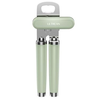 Imagem de Ultrean Abridor de latas manual, abridor de latas manual de aço inoxidável resistente, borda lisa, com alça de toque suave, à prova de ferrugem, botão portátil de giro fácil (verde)