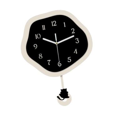 Imagem de Bothyi Relógio de parede de gato, decoração, silencioso, moderno, criativo, elegante, arte, decorativo, ornamento para sala de estar, sala de estudo, casa de, Preto